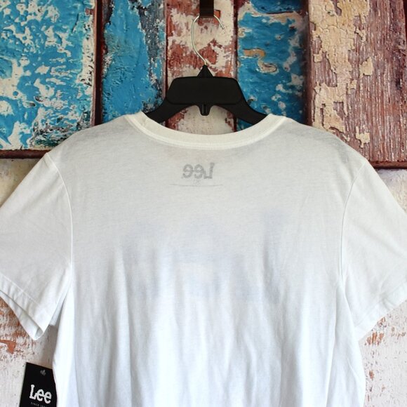 Women's Lee Missy T-Shirt Crew Neck Light Weight Logo Tee XLARGE White NEW - Picture 7 of 9